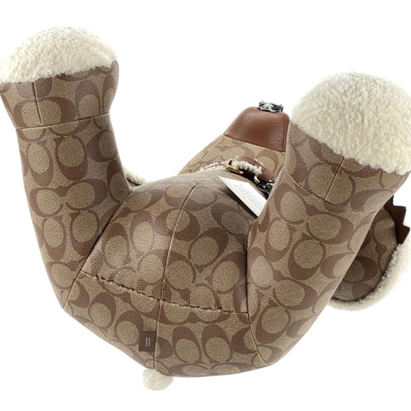 RARE COACH F75528 LARGE LEATHER SHEARLING BEAR COLLECTOR HOLIDAY GIFT - Picture 15 of 16